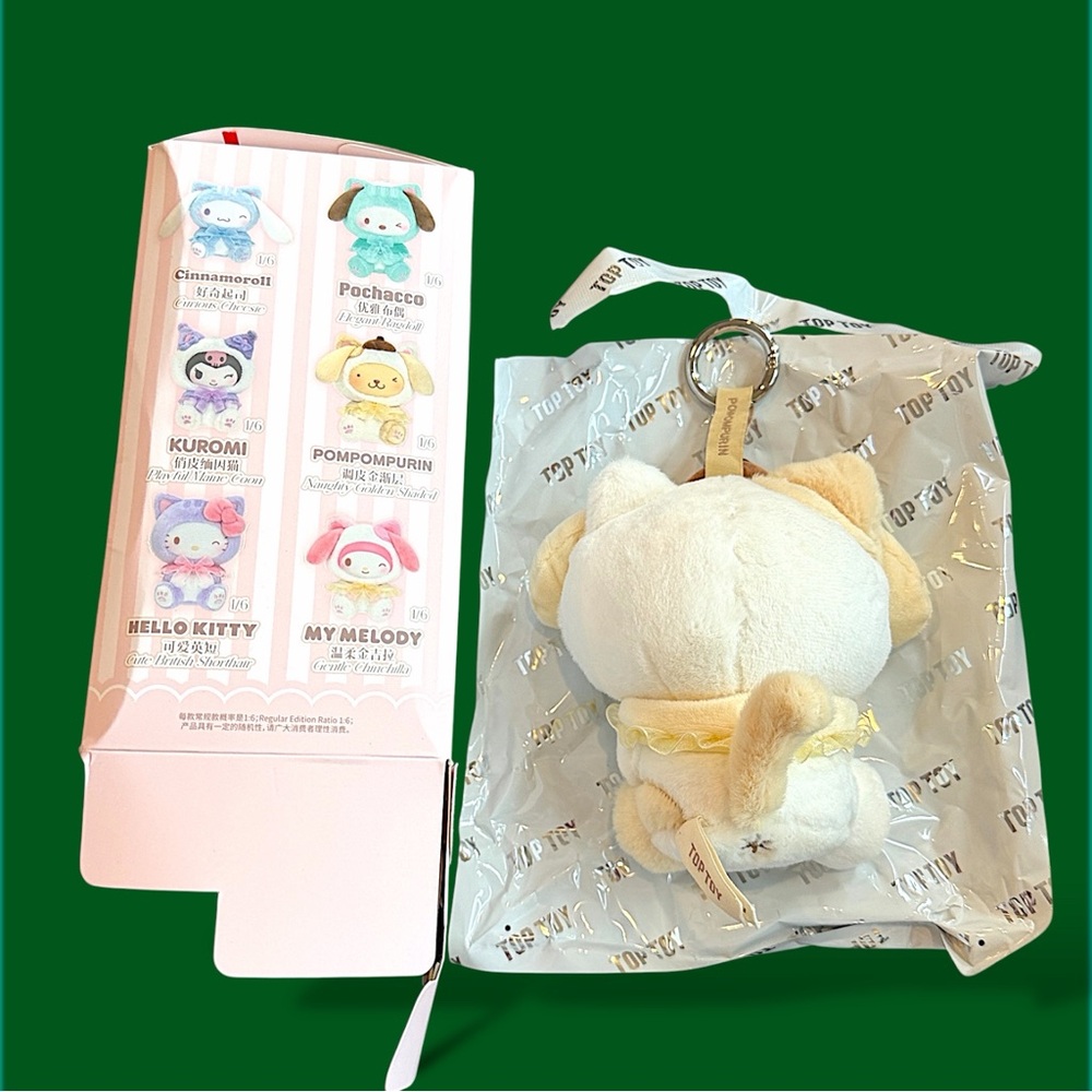 Sanrio Characters Play With kittens series Plush pendant- Pompompurin - Picture 13 of 16